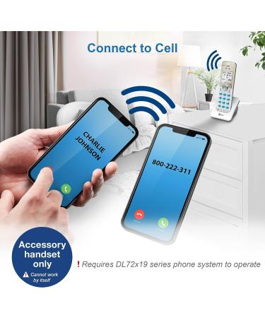AT&T DL70019 Accessory Handset for DL72x19 Phone - Bluetooth, Call Blocking, 1.8 Backlit Screen, Big Buttons, Intercom - Unsurpassed Range - Buy Online on SooperMarket.com