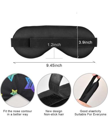 Haskirky Light Blocking Eye Mask - Adjustable for Men and Women | Perfect for Business Trips, Yoga, Meditation, Office Deep Sleep | Rainbow Stars Design - Buy Online on SooperMarket.com