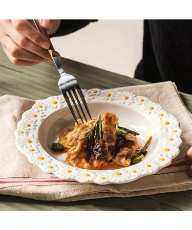 Dinnerware Dishes Plates Ceramic Embossed Dinner Plate Dinner Household Tableware Fruit Plate Dim Sum Plate Dinner Plate Baking Plate Kitchen Tableware Dinner Restaurant Family Party Plates (Size : 2 25cm - Buy Online on SooperMarket.com
