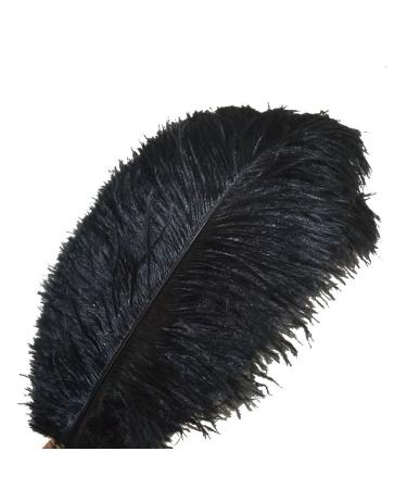 Sowder 10pcs Ostrich Feathers 12-14inch(30-35cm) for Home Wedding Decoration(Black)