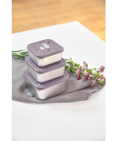 L SSIG Snack Box Set of 3 - Stainless Steel Tiny Farmer Lilac | Eco-Friendly & Durable Lunch Containers - Buy Online on SooperMarket.com
