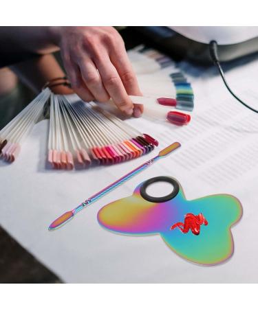 Buy KALLORY Heart-Shaped Stainless Steel Mixing Palette & Spatula Tool for Nail Art | Perfect for Salon & Home - International Shipping Available - Buy Online on SooperMarket.com