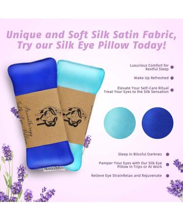 MONAHITO Lavender-Infused Weighted Eye Pillows for Relaxation - Pack of 2 Blue | Ideal for Yoga, Spa, Meditation | Hot and Cold Therapy Eye Mask for Women/Men - Buy Online on SooperMarket.com