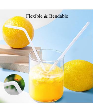 FOREVERIE 100 PCS White Plastic Adaptive Straws Individually Wrapped for Drinking Regular 0.24In Diameter 8.27in Length Bendable Flexible Disposable Soft &Thin 100 Count - Buy Online on SooperMarket.com