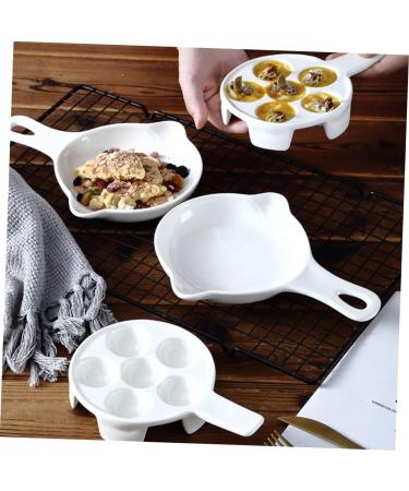 Mikinona 1pc Baked Snails Escargot Dish for Kitchen Server Dish Tableware Plate Escargot Cooking Mushroom Snail Dish Snail Bakeware Escargot Baking Ceramics Food Server Disk White 17X2.9CM White - Buy Online on SooperMarket.com