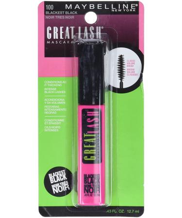 Maybelline Great Lash Mascara 100 Blackest Black - 0.43 fl oz | Volume & Definition - Buy Online on SooperMarket.com