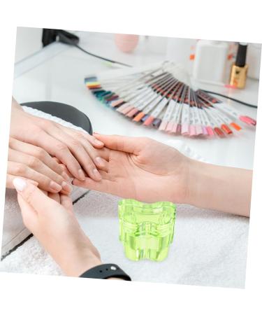 HAPINARY Nail Art Liquid Holder with cover tool manicure glass nail dish cup bracket nail art dish plate cup thicken nail dish with lid glass nail art cup Nail supplies Nail Manicure Tools 7x5.6cm Green - Buy Online on SooperMarket.com