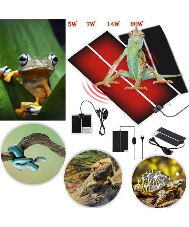 2 PCS Reptile Heating Mat Warmer Mat Pad with Temperature Control Fit Adjustabl Reptile Heat Mat 5W/7W/14W/20W Warmer Mat Pad for Reptiles Turtle Tortoise Snakes Snails Lizard Gecko Spider (14W) - Buy Online on SooperMarket.com