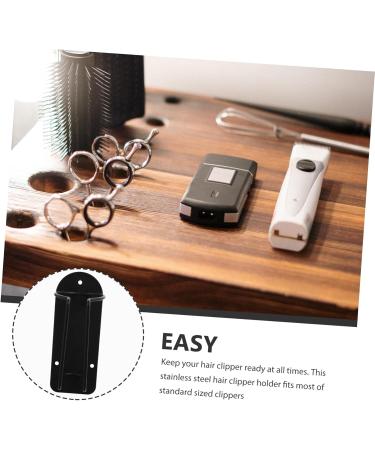 Angoily Clipper Stand | Wall-Mounted Stainless Steel Hair Clipper Organizer for Barbers | Sleek Black Design | 12.5x6cm - Buy Online on SooperMarket.com