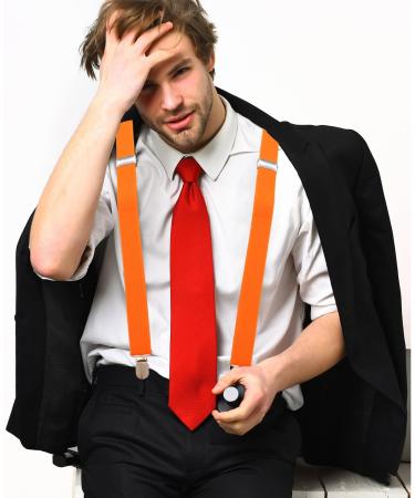 Adjustable Eruinfang 25mm Elastic Braces for Men & Women - Y-Form Style with Strong Clips - Orange - Buy Online on SooperMarket.com