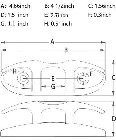 Thorn Boat Folding Cleat 4-1/2 Inch Stainless Steel - Marine Dock Cleat (1pcs) - Buy Online on SooperMarket.com