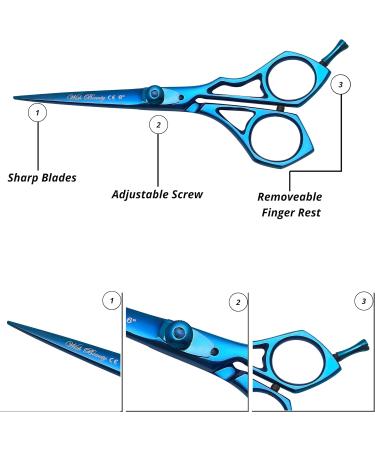 Glamified Glam Blue 6'' Hairdressing Scissors Professional Hairdressers Scissors Barber Scissors for Hair Cutting RightHand Hair Cutting Scissors Sharp Blades Hair Scissors for Women Men & Kids. - Buy Online on SooperMarket.com