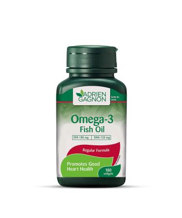 Adrien Gagnon - Omega 3 Fish Oil 1000mg 180 Softgels 180mg EPA and 120mg DHA Supplements for Heart Health and Brain Support Premium Fish Oil Vitamins for Adults and Kids