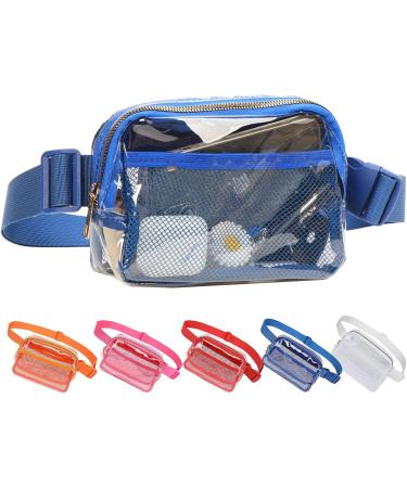 Small Clear Blue Waterproof Belt Bag - Transparent Waist Pack for Women & Men | Ideal for Training Festivals Travel & Concerts - Buy Online on SooperMarket.com