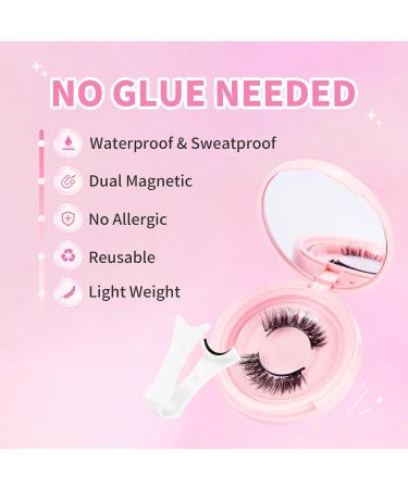Beauty7 Magnetic-Eyelashes Natural Look 1 Pair Reusable Magnetic Lashes Kit with Applicator No Glue Needed False Eyelashes Srtrips - Buy Online on SooperMarket.com
