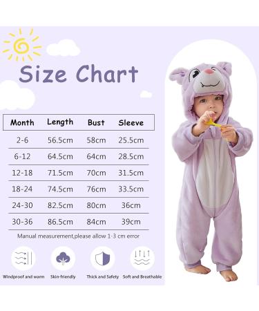 COOKY.D Baby Hooded Rompers | Winter Flannel Jumpsuit Pajamas | 12-18 Months - Buy Online on SooperMarket.com