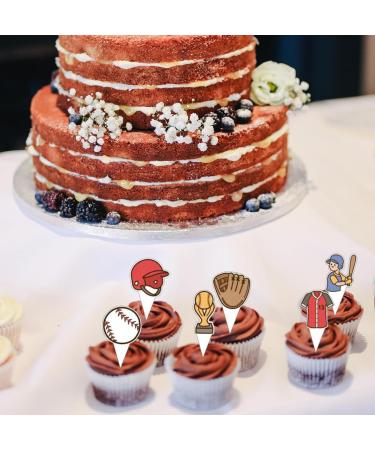 48Pcs Baseball Party Cupcake Toppers for Baseball Players Sports Birthday Party Decorations Baseball Sport Theme Baby Shower Kids Birthday Party Supplies - Buy Online on SooperMarket.com