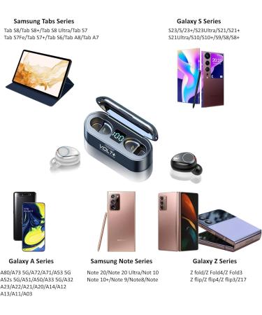 VOLT PLUS TECH Wireless Bluetooth Earbuds for Samsung Galaxy - Black F9 TWS, IPX7 Waterproof, 2000mAh Case - Buy Online on SooperMarket.com