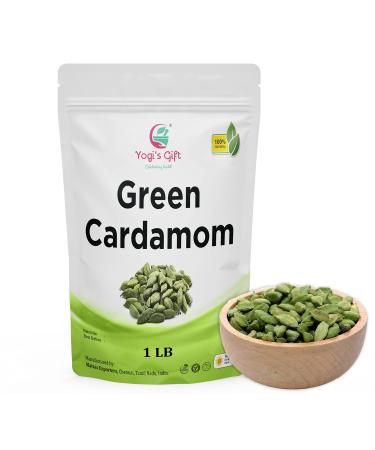 Indian Green Cardamom Pods Whole | Cardamom Bulk 454 Grams | Flavourful Indian Spice | Semillas de Cardamomo | by Yogi's Gift