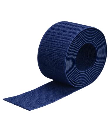 MECCANIXITY Twill Wide Elastic Band Double-Side 2 inch Flat 2 Yard Woven Elastic Band Knit Elastic Spool Heavy Stretch Strap Blue for Sewing  Waistband 2 Yard Blue