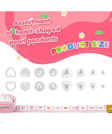 500PCS Mixed Shape Heart Pearls Nail Charms - White Acrylic Beads for Cute 3D Nail Art - DIY Craft Accessories - Buy Online on SooperMarket.com