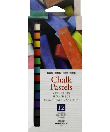 Pro Art Chalk Pastel Set  12 Count (Pack of 1)  Vivid Colors 12 Count (Pack of 1) Chalk Pastel