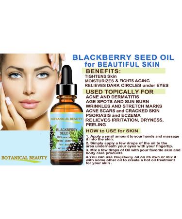 100% Pure Blackberry Seed Oil - Virgin Unrefined Cold Pressed Carrier Oil for Face Skin Hair | 0.5 Fl. oz - Buy Online on SooperMarket.com