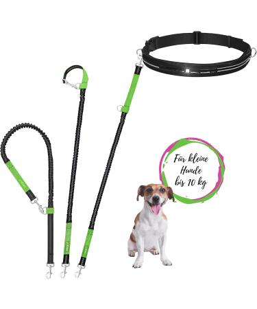 Leisengr n Jogging Line for Small Dogs (Up to 10 kg) | 135-185 cm Adjustable Freehand Leash with Belly Belt | Black Set for Jogging Enjoyment - Buy Online on SooperMarket.com