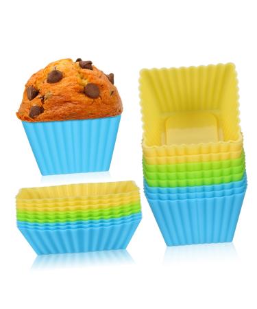 Alipis 18pcs Silicone Molds Silicone Cupcake Molds Square Baking Mold Cake Pan Muffin Pan Candy Child