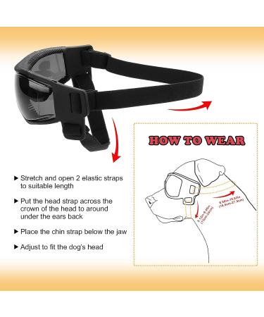 Ownpets Dog Goggles - UV, Snow, Wind, Dust Protection Glasses with Adjustable Strap - Safety Pet Sunglasses for Small and Medium Dogs - Black - Buy Online on SooperMarket.com
