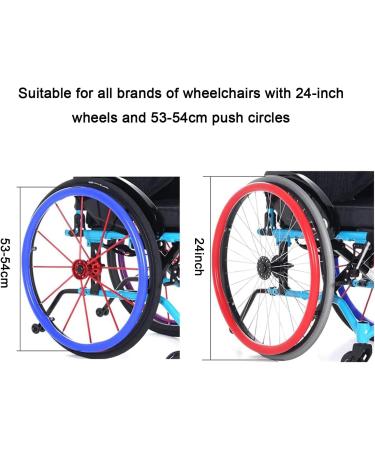 Wheelchair Wheel Covers 24-Inch Silicone Wheelchair Push Rim Covers Non-Slip Wear-Resistant Silicone Grip Covers for Improved Traction Hand Protection Easy Installation Universal Fit for 22/24-I 22-Inch Blue - Buy Online on SooperMarket.com