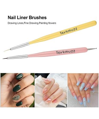 Tevkmuzz 6 PCS Nail Art Brushes Set - Nail Extension Gel, Dotting Pen, Liner Brush - Ideal for Gel Polish & Nail Design - Buy Online on SooperMarket.com