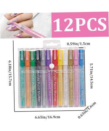 Nail Polish Pens 12Pcs/Set Nail Art Pens 12 Colors Quick Dry Nail Art Paint Smooth Graffiti Dotting Pen Waterproof Drawing Painting Nail Polish Design Pens - Buy Online on SooperMarket.com