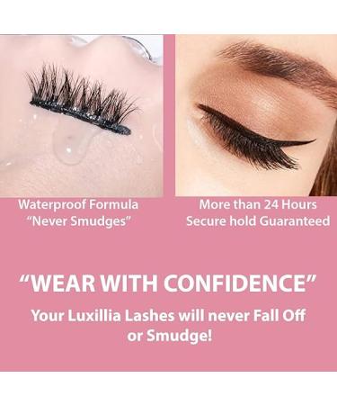 Luxillia Magnetic Eyeliner with Eyelashes Kit - Clear + Black  8D Natural Look  Reusable False Lash Set with Applicator Tool - Waterproof Liner - Buy Online on SooperMarket.com