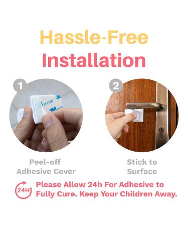 Child Proof Door Lever Lock - Door Handle Lock - 3M Adhesive - Minimalist Design - No Drilling Child Safety Door Handle Locks by Inaya. (3 Pack) - Buy Online on SooperMarket.com