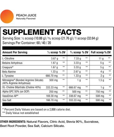 HD MUSCLE PreHD Variant 002 Non-Stim Pre Workout Powder | Nick Walker Signature Series | Stimulant Free PreWorkout | Caffeine-Free L-Citrulline Creapure Creatine Beta Alanine | 60 Servings (Peach Juice) - Buy Online on SooperMarket.com