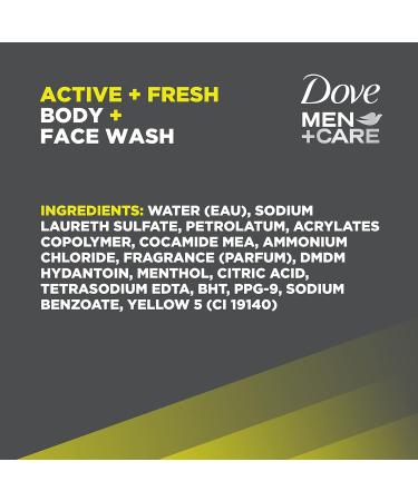 Dove Men+Care SportCare 2-in-1 Body and Face Wash, 18 Fl Oz (Pack of 4) - Cleanses and Nourishes Skin, Removes Bacteria for Fresh Clean Skin - Buy Online on SooperMarket.com