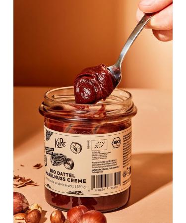 Koro Bio Dattel Haselnut Cream - Vegan Organic Date Hazelnut Spread with Bourbon Vanilla - 2 x 330g - No Palm Oil Artificial Additives - Buy Online on SooperMarket.com