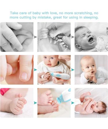 Baby Nail File Megainvo Electric Trimmer Set with LED Light - Safe for Newborns & Toddlers | Quiet Design, 10 Grinding Heads, Blue - Buy Online on SooperMarket.com