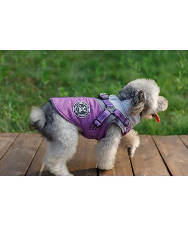 Poseca Reflective Waterproof Dog Coat with Harness for Small Medium Dogs - Purple - Buy Online on SooperMarket.com
