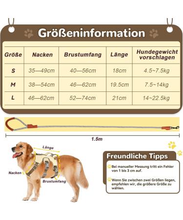 Buy Multi-Purpose Dog Harness with Leash Set - Outbreak-Proof & Anti-Train for Small to Medium Dogs (Beige M) - International Shipping Available - Buy Online on SooperMarket.com