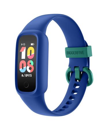 Biggerfive Vigor 2 l Fitness Tracker watch children fitness watch with pedometer pulse clock activity tracker calorie counter and sleep monitor IP68 waterproof children's watch for young girls blue