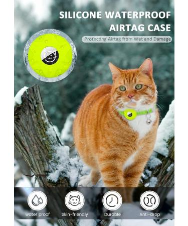 Buy Luminous Yellow Airtag Cat Neck Band | Reflective Kitten Collar with Bell | Light Tracker for Young Cats - Buy Online on SooperMarket.com