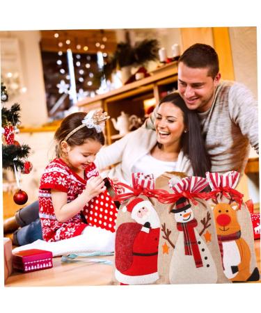 KOMBIUDA Party Snack Pouch 3 Pcs Christmas Storage Bag Candy Bags Holiday Treats Pouch Christmas Drawstring Bag Christmas Bag 30X18CM Assorted Color - Buy Online on SooperMarket.com