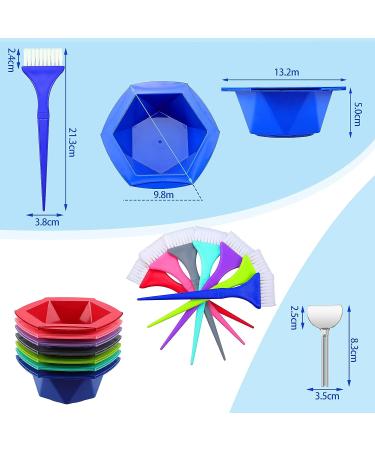 Patelai 7-Color Hair Coloring Brush and Bowl Set - Rainbow Hair Dye Kit with Key Tube Squeezer for Salon-Quality Results - Buy Online on SooperMarket.com