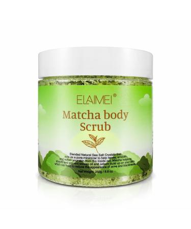 PEPHUCA Matcha Body Scrub - 100% Natural Green Tea Face Body & Foot Scrub with Dead Sea Salt Exfoliator Moisturizes Nourishes and Smoother Skin