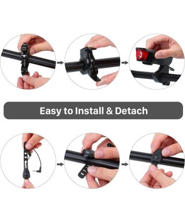 BURNINGSUN Bike Light Set & Horn - Solar Powered USB Rechargeable 4 Mode Headlight Taillight Combo for Cycling Safety + LED Speaker Bell - Buy Online on SooperMarket.com