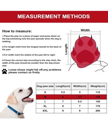 NeuWook Waterproof Dog Boots Set of 4 for Small Medium Large Dogs - Non-Slip and Wear-Resistant Protective Shoes with Reflective Straps - Size M Red - Buy Online on SooperMarket.com
