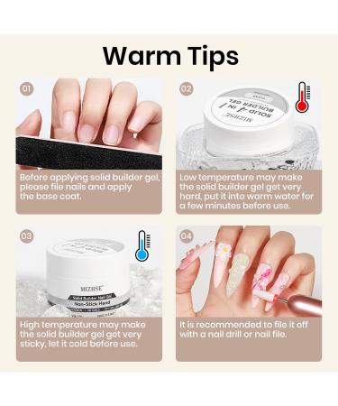 MIZHSE 100g Solid Builder Gel for Nails Large Capacity Clear Hard Gel for Nails 3D Sculpting Gel for Nail Art Gel U V LED Nail Builder Gel Kit with 3D Silicone Pen for Nail Salon Home DIY - Buy Online on SooperMarket.com