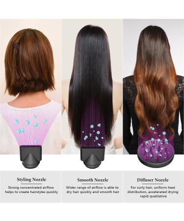 JIAABCHOMO 2000W Professional Hair Dryer with Ionic Technology - Fast Drying, 1 Diffuser, 2 Nozzles, 2 Speeds, 3 Heat Settings - Perfect for Women's Curly and Straight Hair - Buy Online on SooperMarket.com